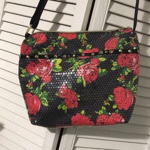 Betsey Johnson Rose Sequin crossbody purse